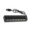 7 Ports LED USB 2.0 Adapter Hub Power On/off Switch for PC Laptop BK