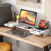 PC Screen Riser Desk Computer Monitor Stand 60-116 Cm with 2 Drawers, Adjustable Length and Angle