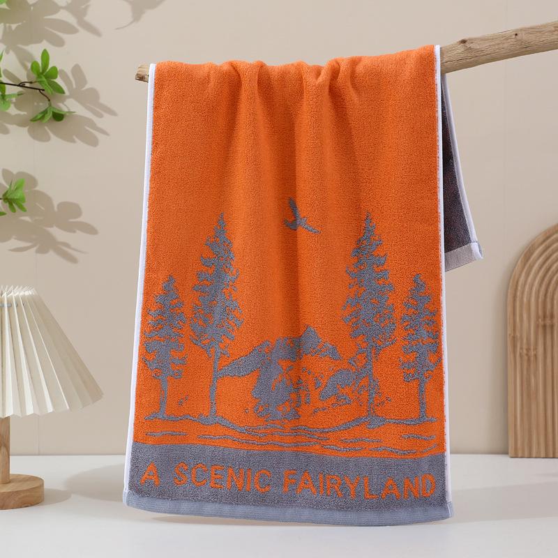 Thickened 130g Bamboo Fiber Landscape Towel, 73x33cm, Soft & Absorbent