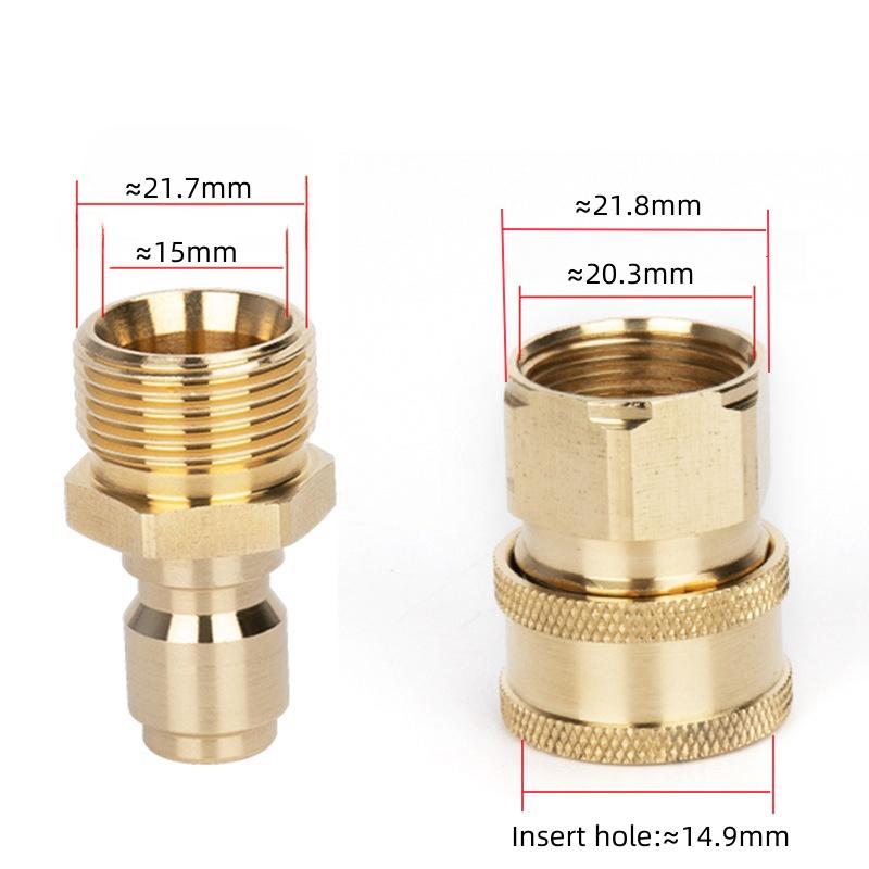 

M22x15/14 Copper Adapter Quick Connect Kits for High Pressure Wash Machine Water Outlet for M22 Car Washer Gun Pipe Accessories