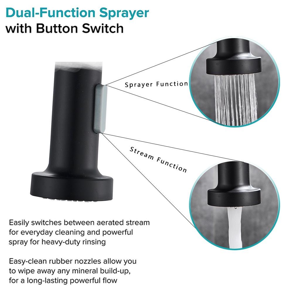Crane Blacked Kitchen Faucets Pull Out Spring Spout Sink Faucets 360 Rotation Single Lever Cold And Hot Water Mixers Tap