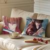 H-Himura K-Kenshin Anime Cartoon Kissenbezüge Cartoon Sofa Dekorative Zuhause Beidseitiger Druck Kurzer Plüsch Niedlicher Kissenbezug