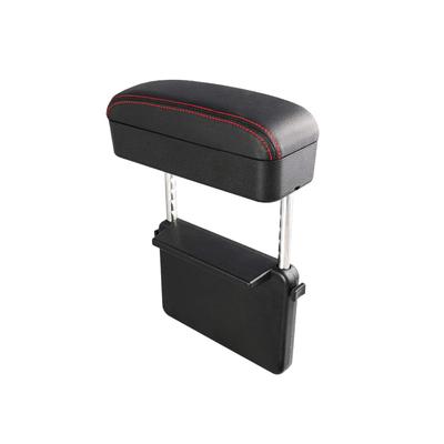 RUIYA Univerzálna opierka lakťa, konzolový box pre Nissan, Pasuje na všetky modely, Čierna s červeným prešívaním a obsahuje úložné vrecká