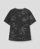 SLOW RECORD HOUSE Logo Waffle Crop T-Shirt_Camo (Charcoal)