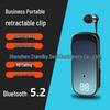 Clip-on Bluetooth Earbuds for Calls & Music, 20-Hour Battery, Incoming Call Number Broadcast