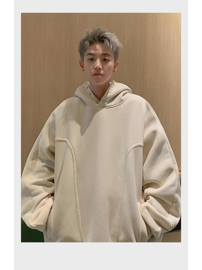 Sweat à capuche ample pour homme tendance style Hong Kong 2023 avec imprimé de lettres