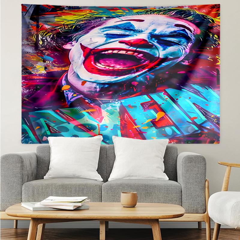 1PC clown's Dark Portrait Tapestry Accessories Playroom Tapestry, for Bedroom,Livingroom, dormitory Room Wall Decor Fan Birthday Gifts