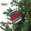 Soft Woolen Decorations for Kids Christmas Felt Ornament, Handmade Wool Santa Candy Cane House Cozy Winter Atmosphere Accents Snowman Hanging Holiday
