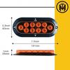 6" Oval Amber LED Trailer Tail Light Surface Mount 10 LED Waterproof Stop B