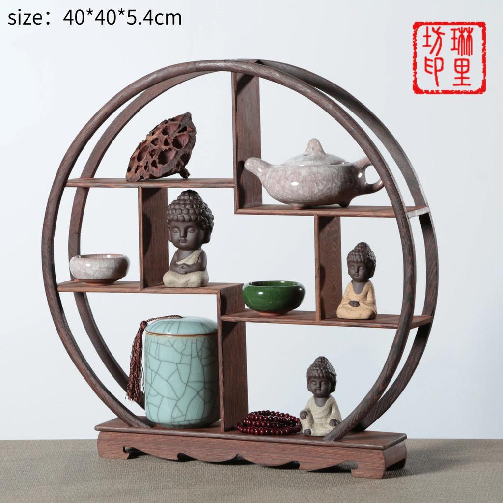 Wooden Carved Display Stand for Kung Fu Teapot & Tea Set - Chinese Craft Home Tea Accessory Decoration