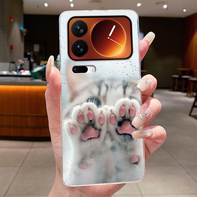 Fashion Night Owl Pattern Phone Case For Xiaomi 17 Pro Xiaomi 17 Pro Max Transparent TPU Soft Cover Shockproof Couple Shell