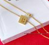 Arc de Triomphe Letter Choker: Brass Gold-Plated Small Square Tag Necklace with Initial Pendant