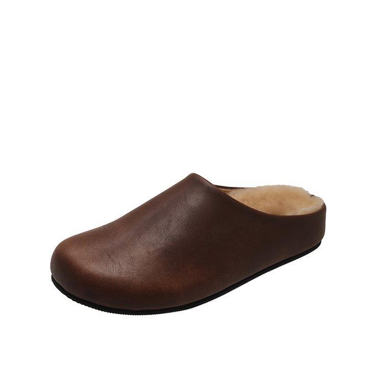 

Baotou half slippers women s autumn and winter 2025 new one-foot slip-on shoes French retro soft-soled fleece cotton slippers 40