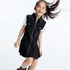 little MO&Co. Girls' Tencel Denim Sleeveless A-Line Zipper Dress
