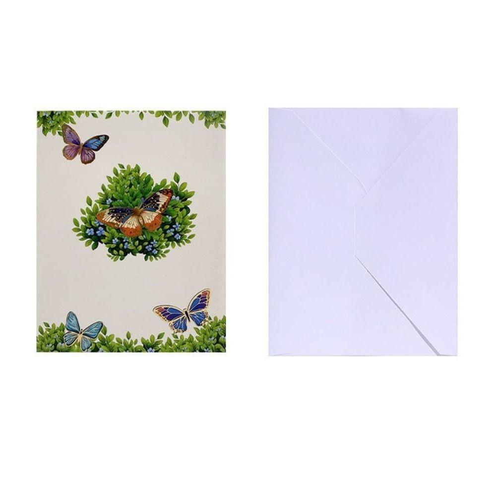 

Foldable Flower and Butterfly Greeting Cards Romantic Blessing Message Card Girlfriend