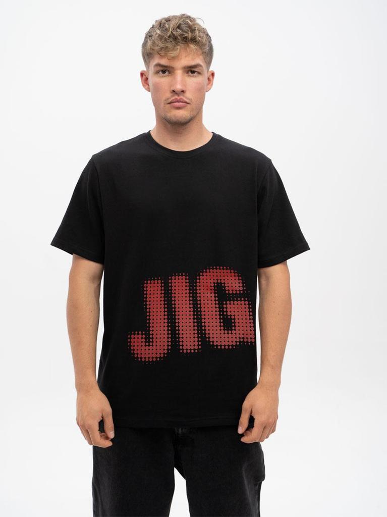 Jigga Wear Pixel Men's Oversized Short Sleeve T-Shirt Black/Red M