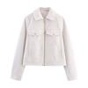 European and American Women's Clothing Autumn New Korean Commuter Style Versatile Soft Zipper Long-sleeved Short Woolen Jacket