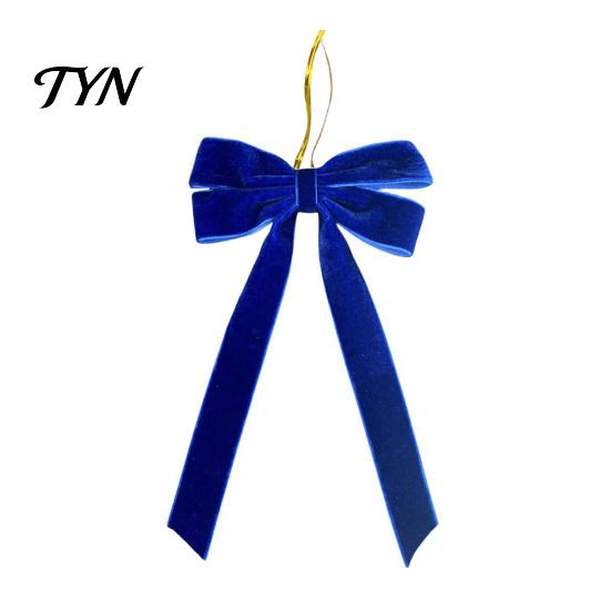 Hanging Bows for Curtains Velvet Ribbon Bow Xmas Pendant, Christmas Tree Flannel Ornament, Durable Decorative Retro Style Pendant Holiday Wedding