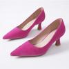 High Heels Women's Spring and Summer New Black Suede Light Mouth High Heels Pumps Women Solid Color Pointed Fashion Work Shoes