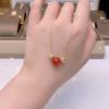 Good luck red agate necklace female acacia red bean collarbone chain Wufu transfer bead accessories