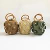 Z New Women's Straw Basket Handbag with Flower & Artificial Pearl Decoration