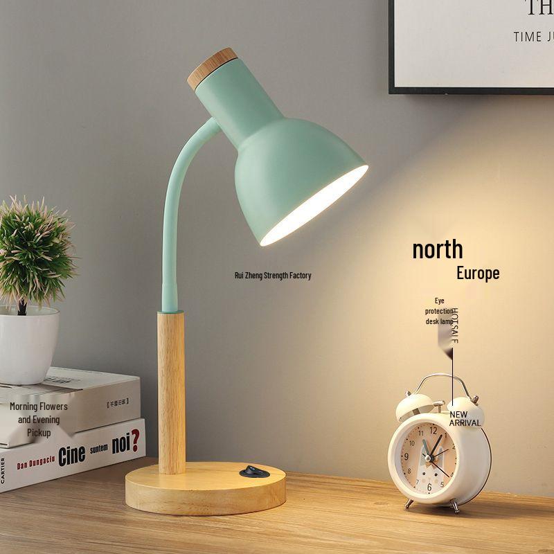 Nordic Retro Eye Protection Table Lamp - Bedside & Study Desk Lamp with Plug-in Feature