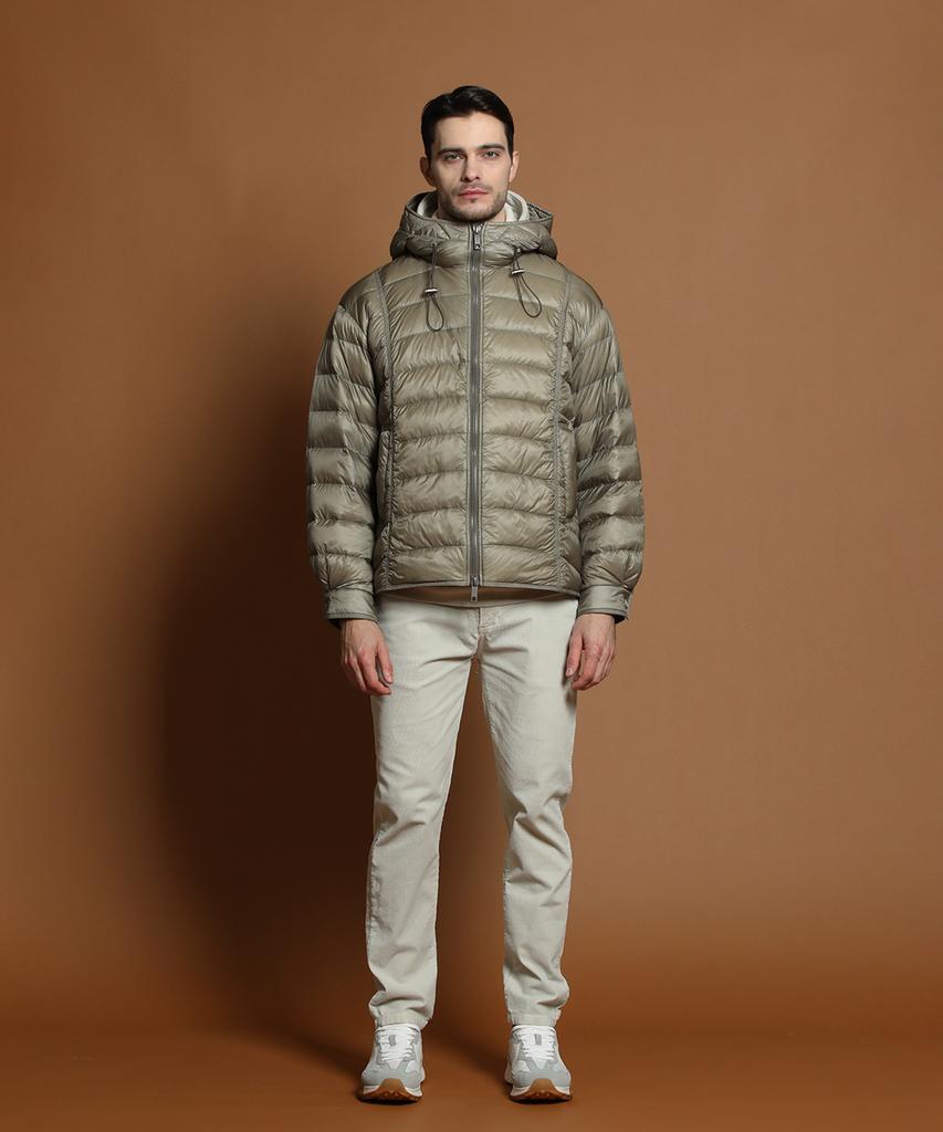 Panicale Green Lightweight Duck Down Hooded Jacket