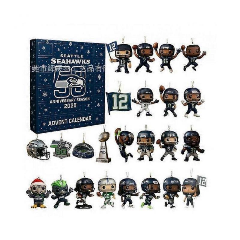 Seattle Seahawks 50. Jubiläum Adventskalender Offiziell lizenziertes NFL Football Team Sammlerstück