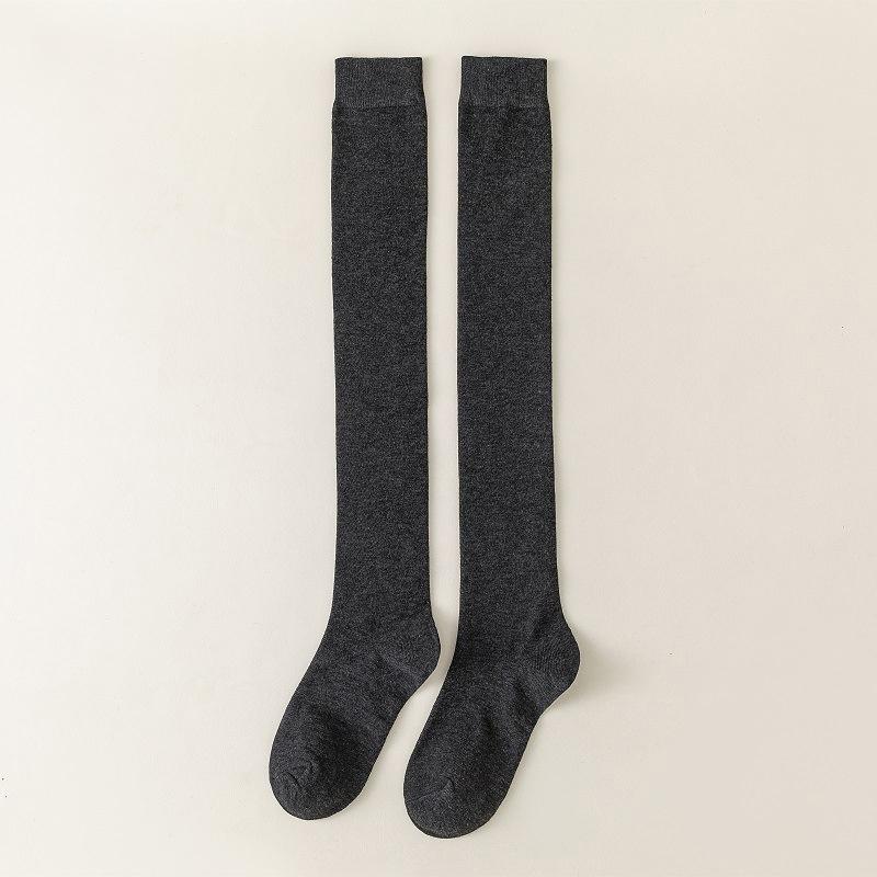 1Pair Long Tube Jk Calf Stockings Solid Color Comfortable Slimming Knee Socks Women's High Socks Sports Micro Pressure Socks