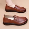Women's new casual versatile wear lazy leather waterproof soft sole comfortable and not tired feet women's shoes