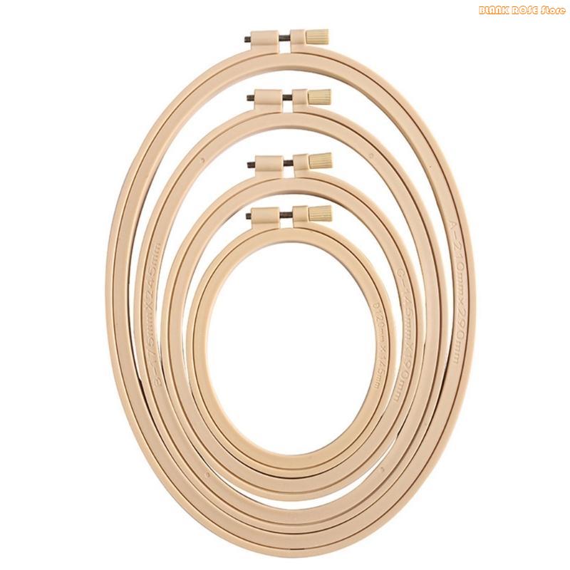 K1AE 4Pcs Oval Embroidery Hoop Spring Clip Adjustable Embroidery Frame Stitching Hoop for Embroidery Stitching Sewing