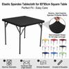 Stretch Spandex Square Tablecloth Washable Solid Color Fitted Table Cloth Wrinkle Resistant Elastic Table Cover Banquet