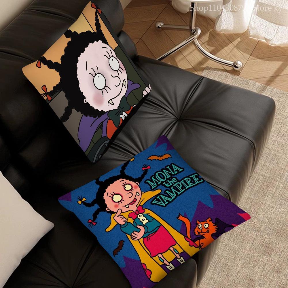 M-Mona the V-Vampire animated series Pillow Case Square Pillow Bedroom Sofa Leisure ComfortCar Living Room Home Decoration 40X40