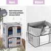 Large Storage Bags Clothes Organization for Closet Foldable Blanket Storage with Handle Storage Containers with Window Zipper Steel Frame