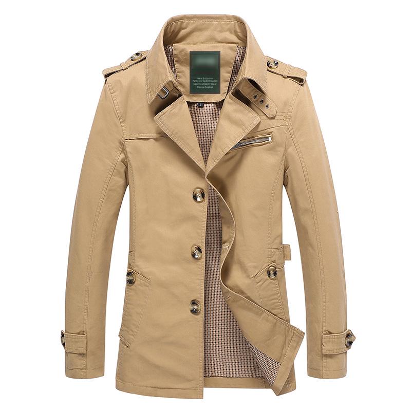 Men's Casual Jacket Windbreaker Long Coat