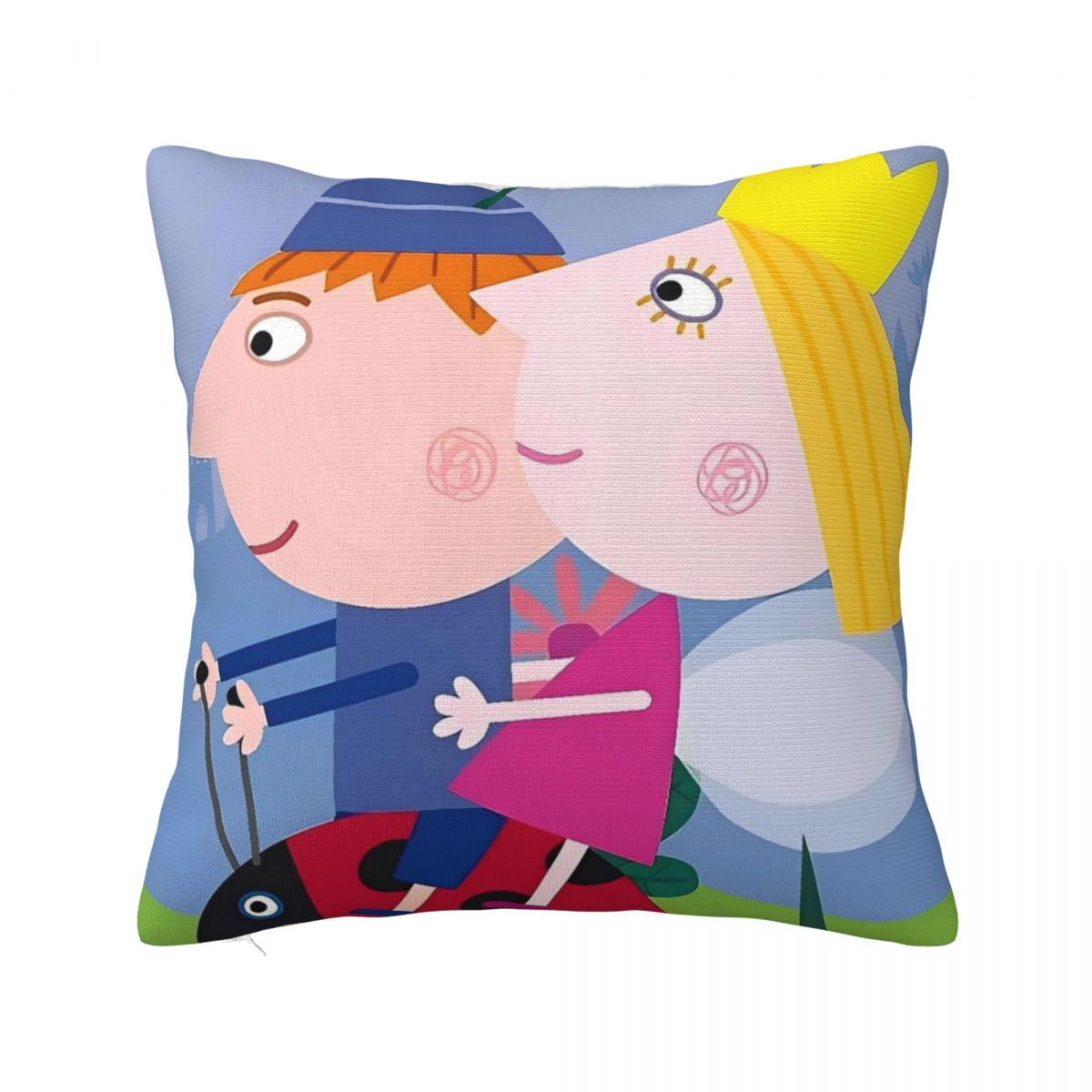 B-Ben En H-Holly Dromerige Wereld Kussensloop Nieuwigheid Kussensloop Zachte Grafische Kussensloop Kussenslopen Voor Bank Woondecoratie Peach skin 18*18(CM)-1Pcs
