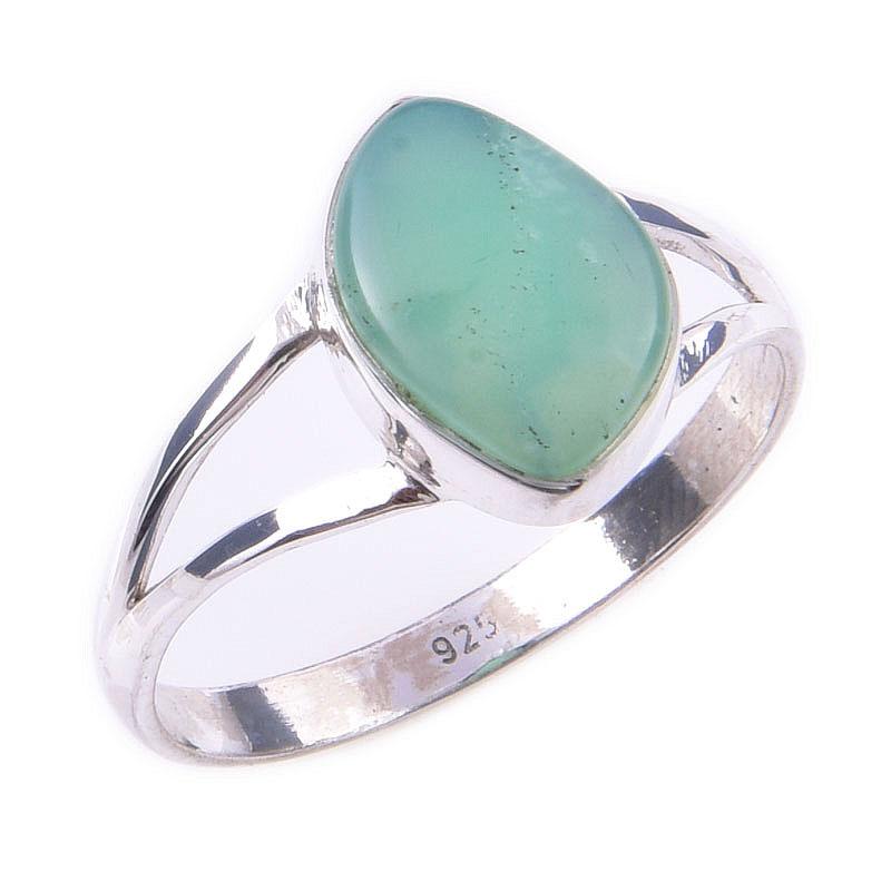 Natural Chrysoprase Gemstone Handmade 925 Solid Sterling Silver Ring S.10 T1m99