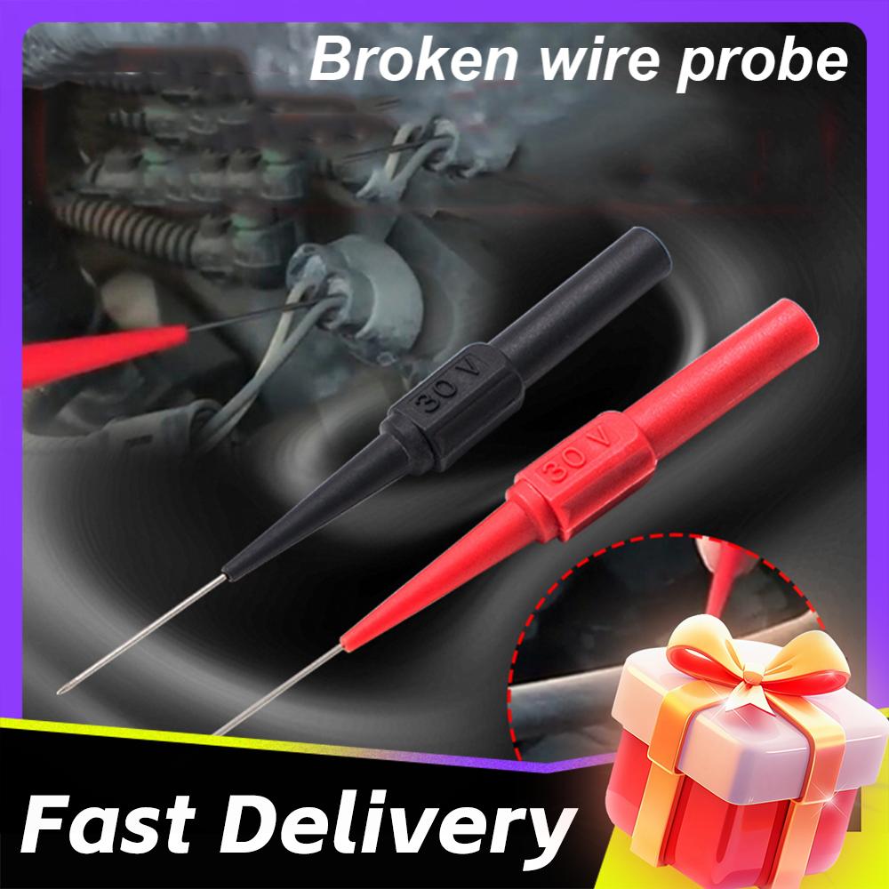 10pcs Insulated Piercing Needle Non-destructive Multimeter Test Probes Red/Black Test Probe Digital Multimeter Test Equipment