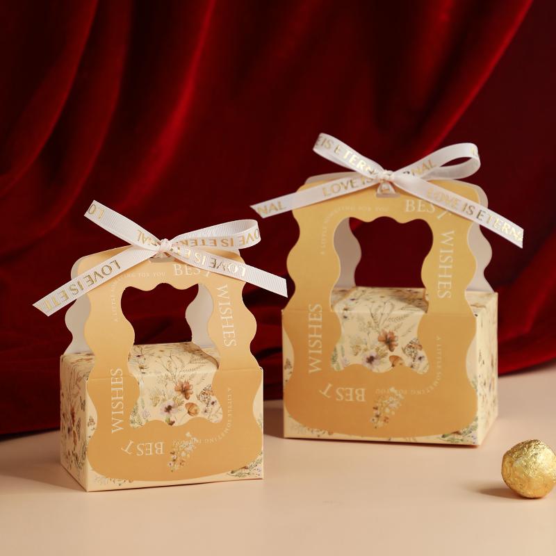 Creative Wedding Favor Candy Gift Box Set with Thank You Bag