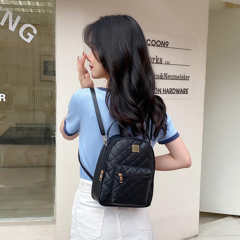 2022 Women's Diamond Pattern Large Capacity Backpack for School