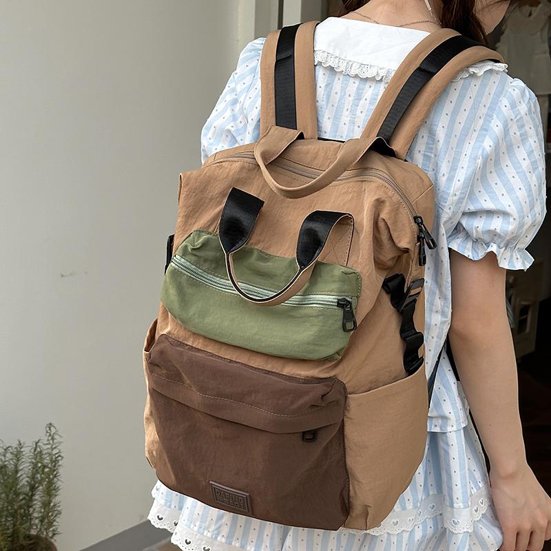 College Style Student Schoolbag Women's Color Block Backpack Computer Backpack