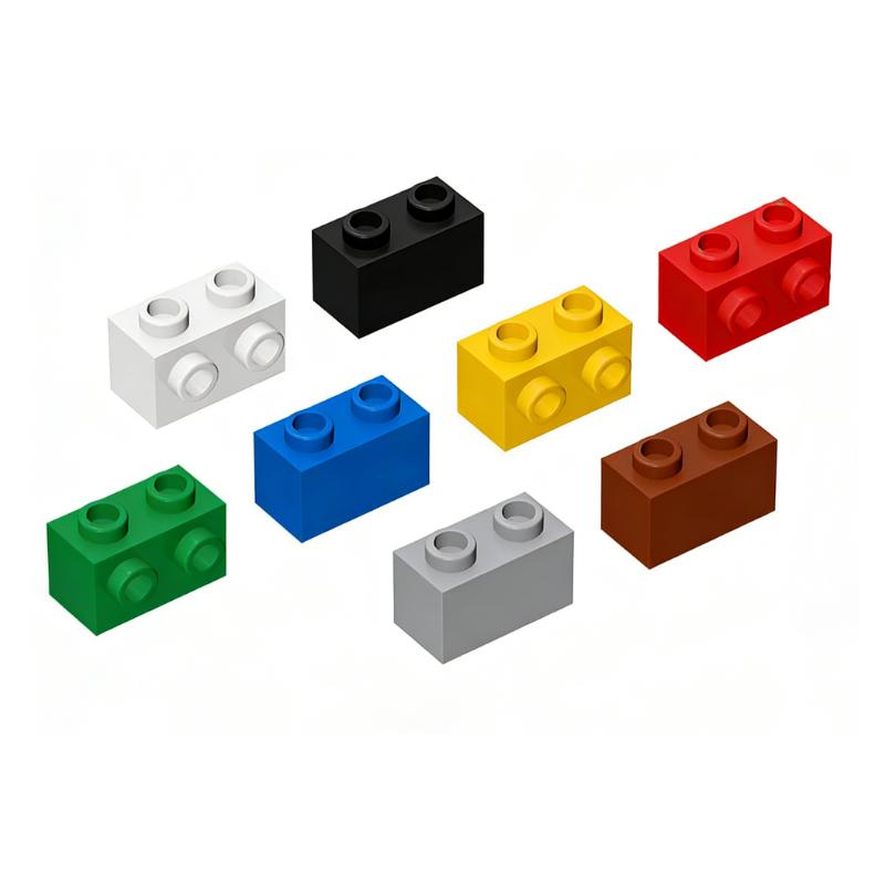 55 Stück MOC-kompatible 11211 Bausteinteile, 1x2 einseitig mit herausragendem Adapterstein, DIY Kinderspielzeug Geschenk