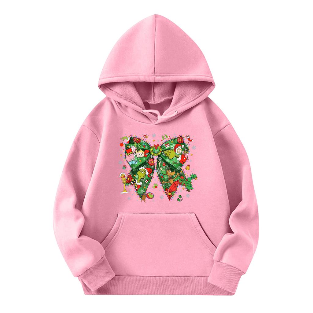 Child Fashion Lightweight Long Sleeve Pullover With Pockets  Print Hoodie