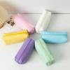 Large Capacity Japanese Style Leather Pencil Case for Female Students - Candy Color