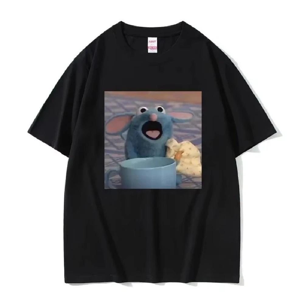 

Смішна футболка з мемом мишеняти Голодного Таттера для чоловіків жінок мила кавайна футболка чоловіча бавовняна футболка чоловіча мода літо короткий рукав XXXXXL чорний