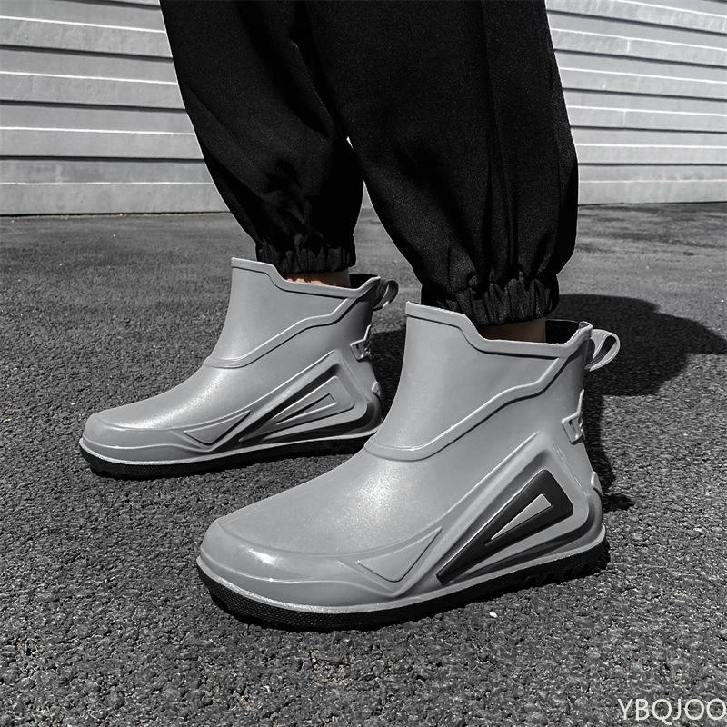 2024 Red Bottom Low Rain Shoes Men Waterproof Slip On Loafers Rain Shoes Men's Galoshes Rubber Rain Shoes Male Rubber Rain Boots