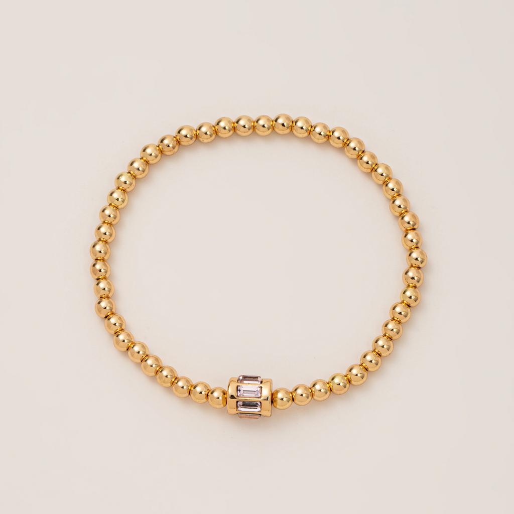 Bracelet Gold Beads December 12Th Birthday Stone Zircon Electroplating Real Gold Color Retention Beaded Bracelet