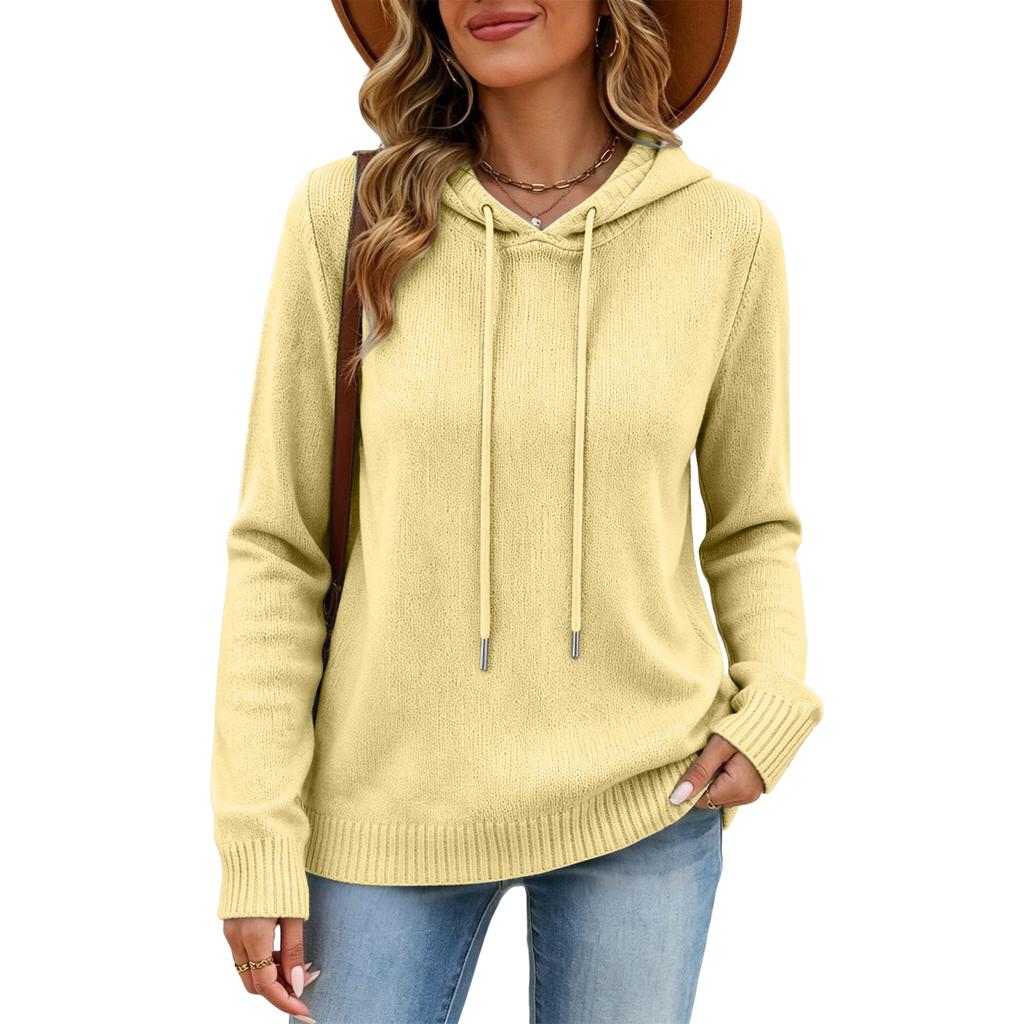 Women's Casual Hooded Long Sleeve Slim Fit Sweater