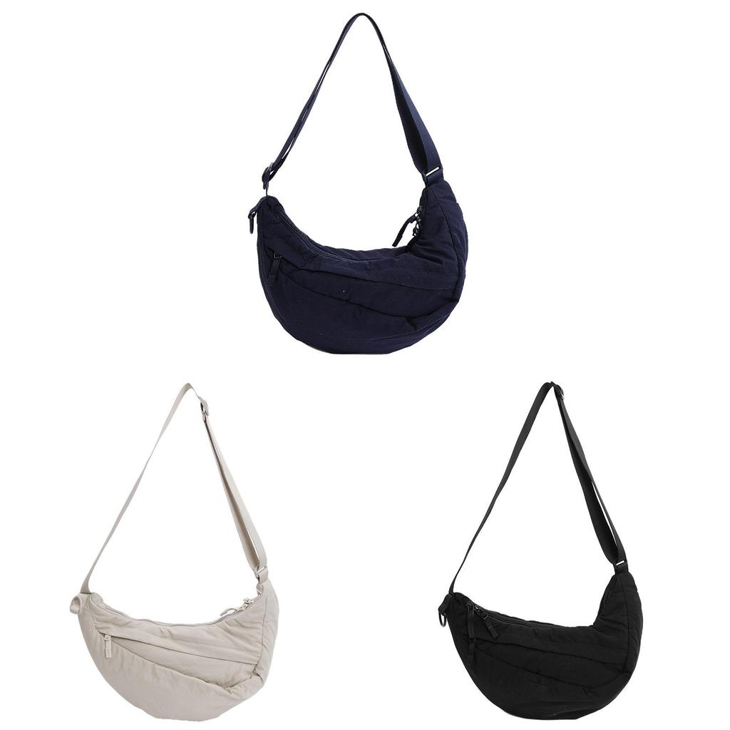 Sac à Bandoulière en Nylon Style Urbain Avec Fermeture Éclair Pour un Usage Quotidien Décontracté