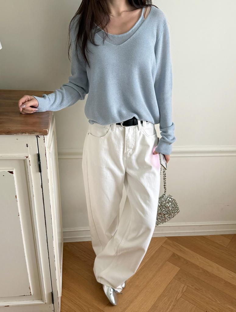 Ebeule Layered Knit Sky Blue